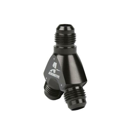 AERO-MOTIVE High Flow Y Fitting- 06 AN to -06 AN Black 15672